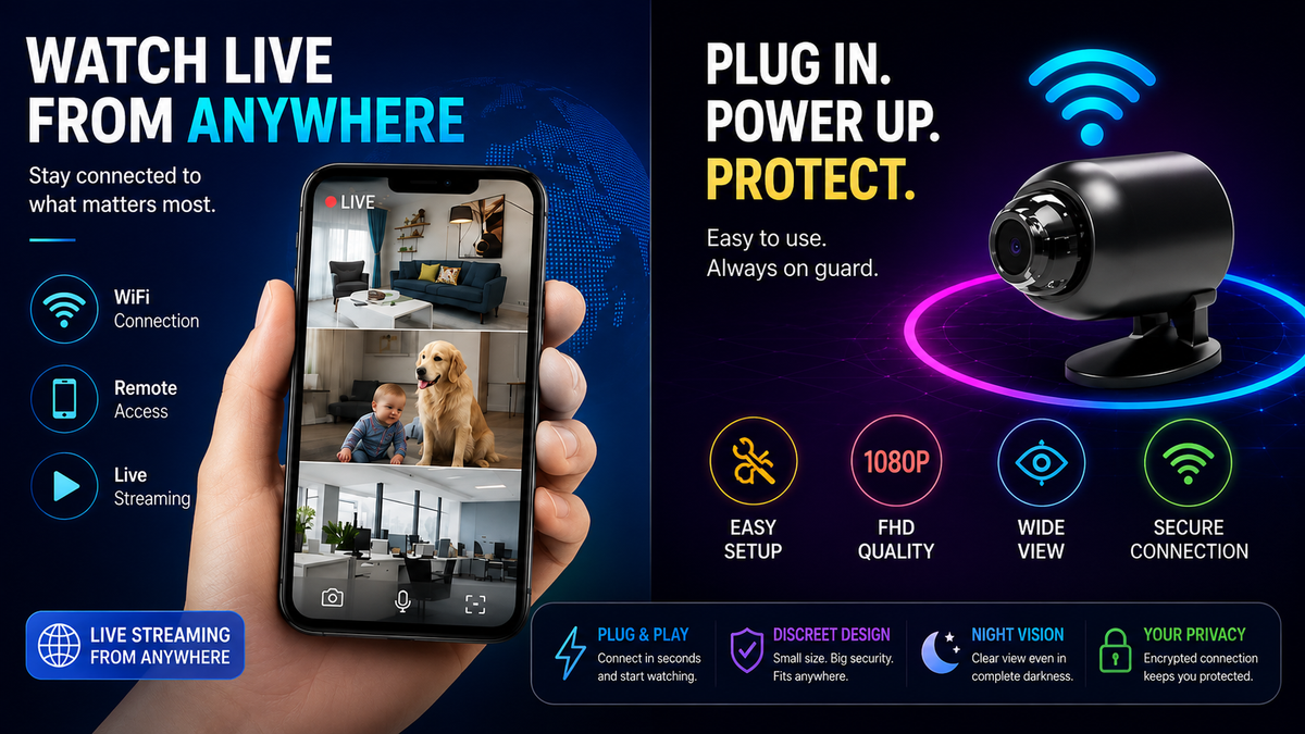 Mini 1080P WiFi Camera – Smart Security Anywhere 📹
