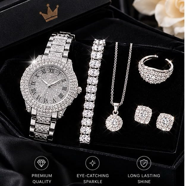 Elegant Set – 6PC Watch & Bracelets
